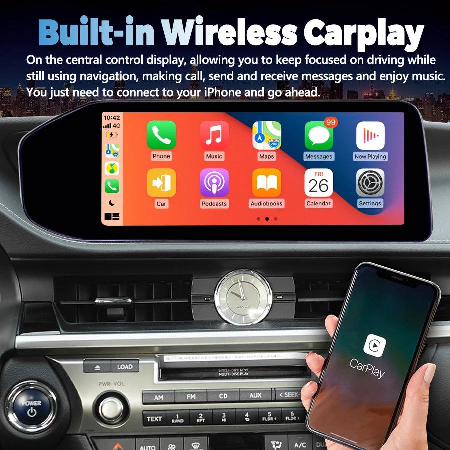 12.3 inch For Lexus ES 2013-2018 Linux Infotainment System Car Multimedia Touch Screen Head Unit Car Radio GPS