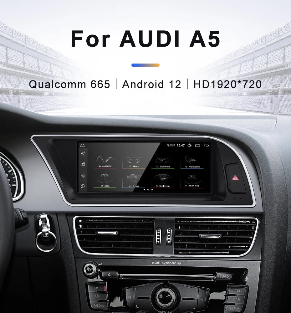 For AUDI A5 S5 RS5 2008-2016 CarPlay Android 13 Car Multimedia IPS Screen GPS Auto Radio Navigation Stereo DSP Netlifx