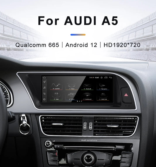 For AUDI A5 S5 2008-2016 CarPlay Android 12 Car Multimedia IPS Screen GPS Auto Radio Navigation Stereo DSP Netlifx