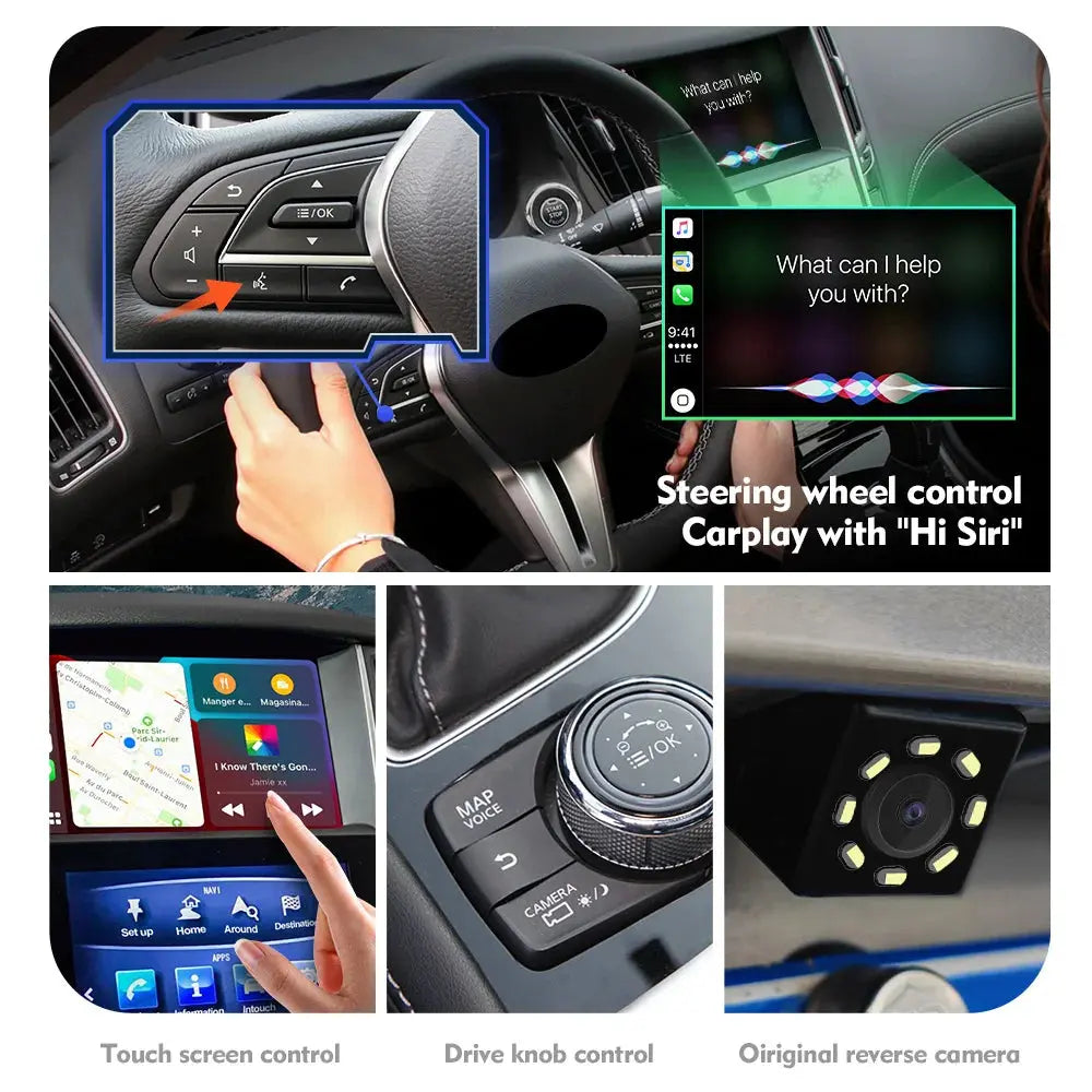 Carputech Wireless For Infiniti Q50 Qx50 Qx60 7'' Carplay Android Auto Interface Wireless Carplay Module - Carputech