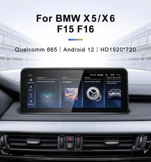 Snapdragon665 10.25inch Wireless CarPlay AUTO Car Multimedia Player For BMW X5 F15 X6 F16 NBT Head Unit Radio Bluetooth GPS Navi Carputech