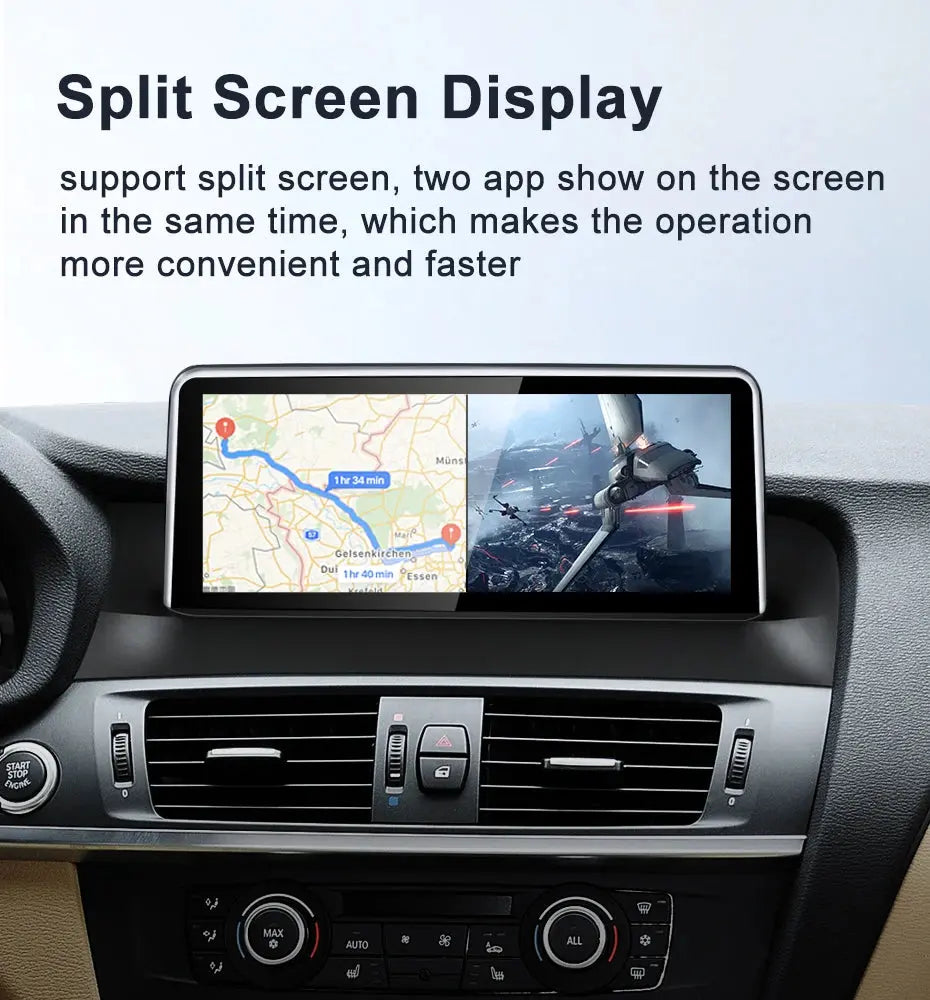 For BMW X3 X4 F25 F26 MTK8581 10.25inch Wireless CarPlay AUTO Android Car Multimedia System Head Unit Radio Bluetooth GPS Navigation Carputech