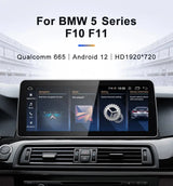 For BMW 5 Series F10 F11 Snpdragon665 12.3 inch  DSP CarPlay AUTO Android 12 Car Stereo Multimedia Head Unit Radio Bluetooth CIC NBT Carputech