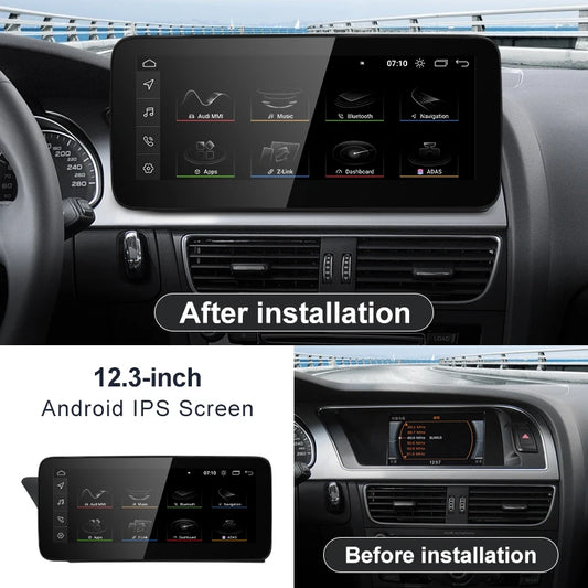 12.3inch Carplay Screen for AUDI A4 B8 S4 2008-2016 CarPlay Android 12 Car Multimedia IPS Screen GPS Auto Radio Navigation Stereo DSP Netlifx