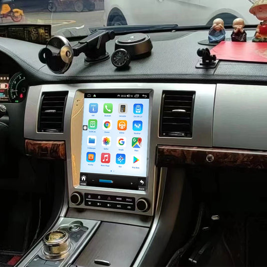 10.4" Tesla Screen Car Radio Video Stereo Carplay Android 12 For Jaguar XF 2004-2015 GPS Navigation Audio Head Unit DSP
