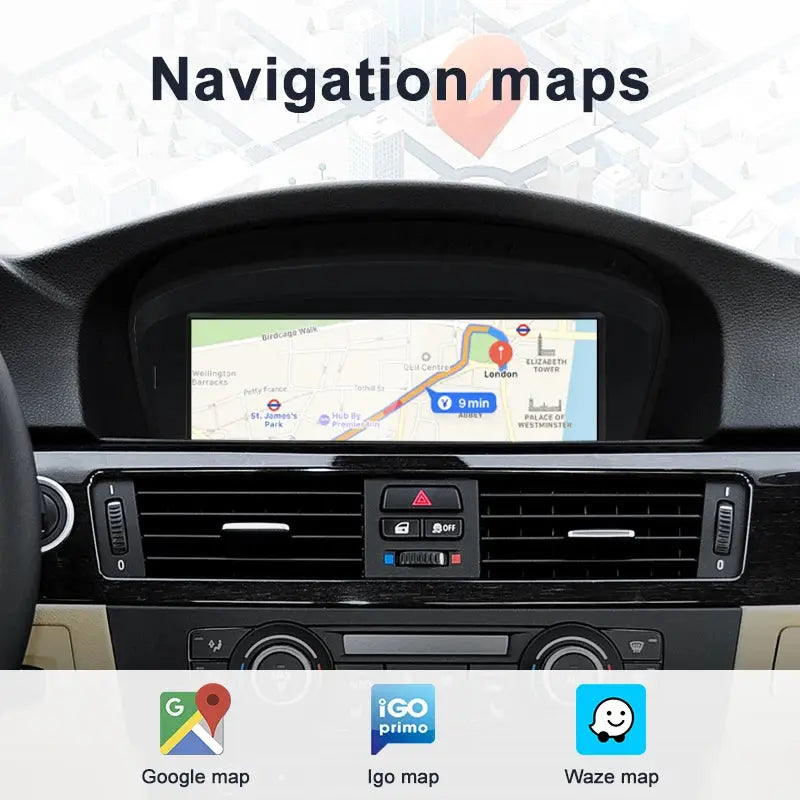For BMW 3 series E90 E91 5 series E60 E61 MTK 8581 8.8inch Touch Screen Wireless CarPlay AUTO Android13 System CCC Head Unit Radio Bluetooth Carputech