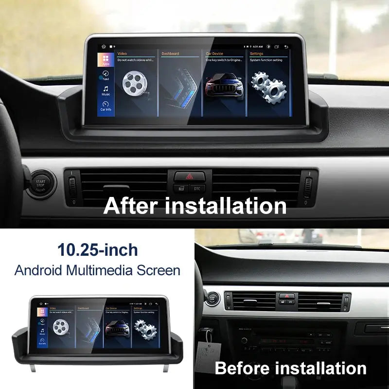 For BMW 3 Series E90 E91 E92 NEW ID8 10.25 inch Touch Screen Carplay 4G Android 13 Car GPS Stereo Multimedia Head Unit Radio AUTO Bluetooth Carputech