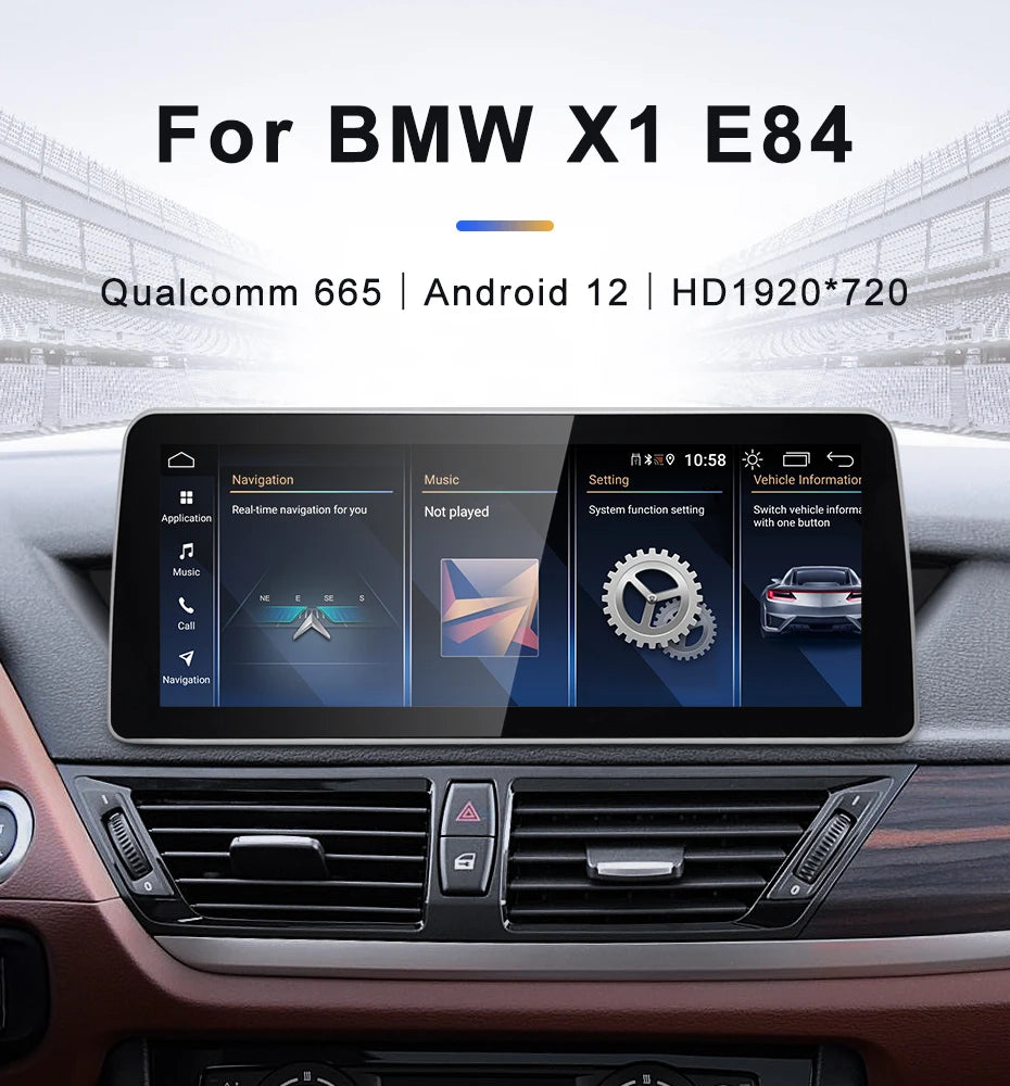 Pour BMW 09-15 X1 E84 Snapdragon665 12,3 pouces sans fil CarPlay Android AUTO multimédia unité principale Radio voiture lecteurs vidéo 