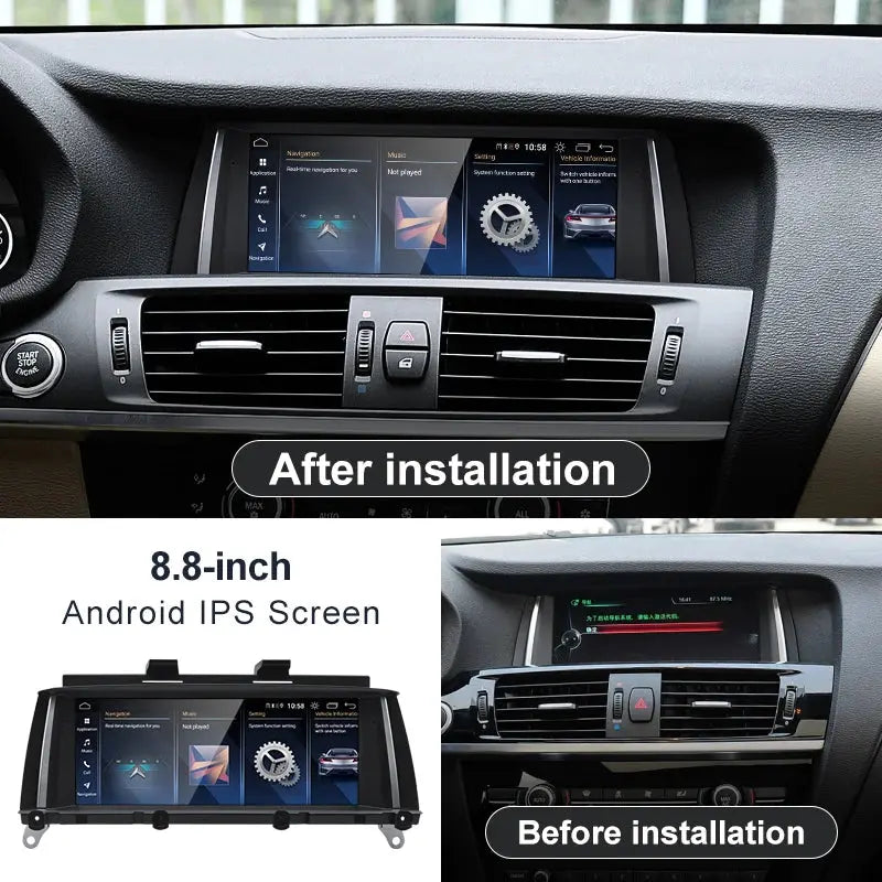 For BMW X3 X4 F25 F26 Snapdragon665 8.8inch Wireless CarPlay Android AUTO Car Multimedia System Head Unit Radio Bluetooth GPS Navi Carputech