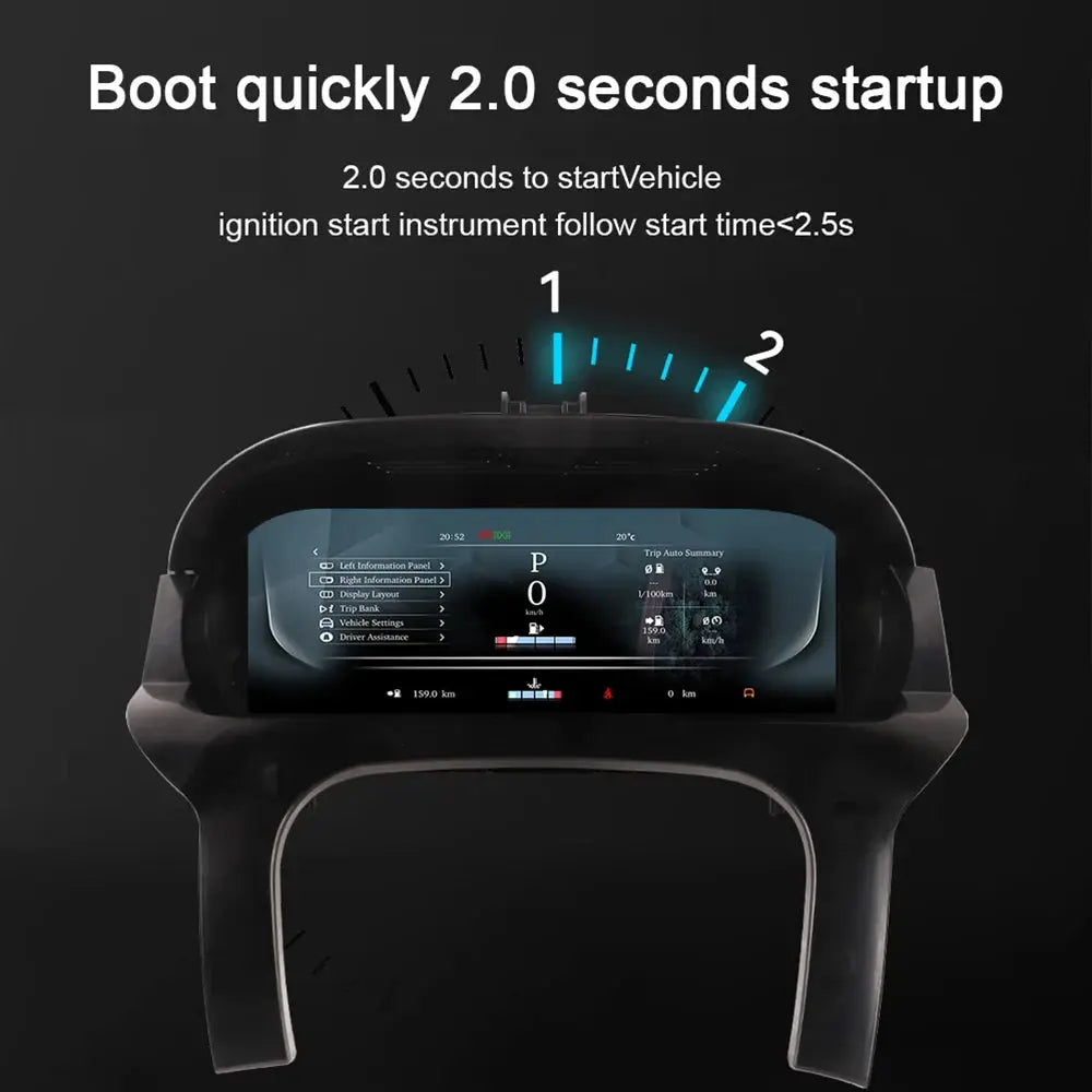 For Land Rover Evoque 2012-2018 12.3" LCD Digital Dashboard Cluster Car Panel Speedometer Virtual Cockpit Carputech