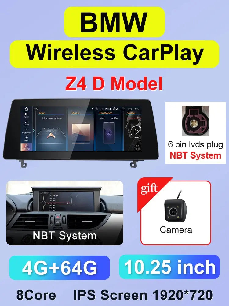 10.25"/12.3" Android 14 Screen for BMW Z4 E85 E86 E89 (2002–2019) | Qualcomm 665 | 1920x720 | Wireless CarPlay & Android Auto Carputech