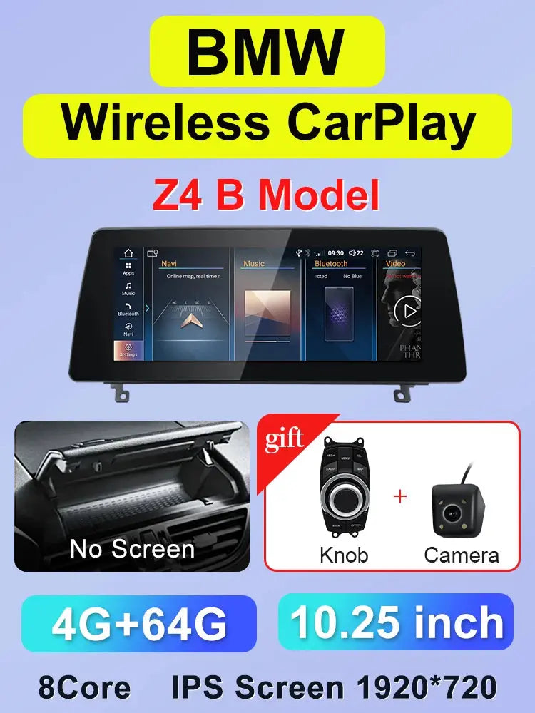 10.25"/12.3" Android 14 Screen for BMW Z4 E85 E86 E89 (2002–2019) | Qualcomm 665 | 1920x720 | Wireless CarPlay & Android Auto Carputech