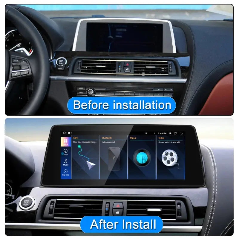 ID8 Qualcomm Snapdragon665 Android 12 Wireless CarPlay AUTO For BMW 6 Series F12 F13 CIC NBT Car Multimedia Players GPS Navi Carputech
