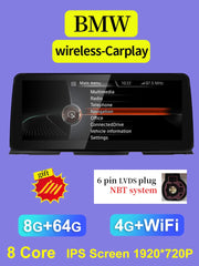 ID8 Qualcomm Snapdragon665 Android 12 CarPlay AUTO sans fil pour BMW Série 6 F12 F13 CIC NBT Lecteurs multimédias de voiture GPS Navi 