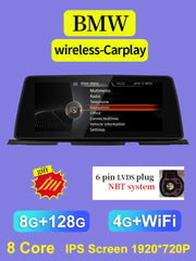 ID8 Qualcomm Snapdragon665 Android 12 CarPlay AUTO sans fil pour BMW Série 6 F12 F13 CIC NBT Lecteurs multimédias de voiture GPS Navi 