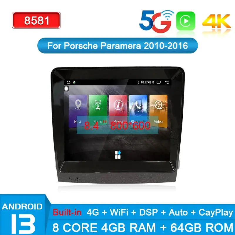 For Porsche Panamera 2010-2016 Android 13 Car Multimedia Player 8.4Inch Car Radio GPS Navigation Auto Audio DSP Video Carputech