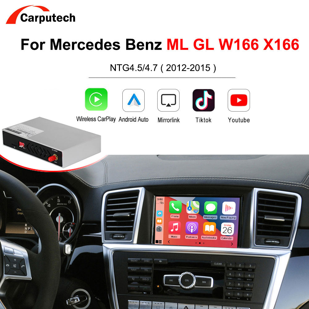 Wireless CarPlay Android Auto for Mercedes Benz ML GL W166 X166 2012-2015, with Mirror Link AirPlay Car Play Functions