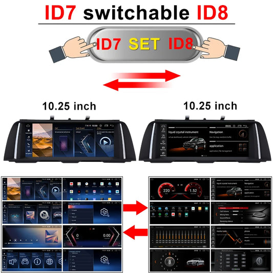 NEU ID8 Qualcomm 8 Core 8G 128G 1920 Carplay Android Auto für BMW 7er F01 F02 Auto-Video-Player Zentraler Multimedia-Bildschirm 