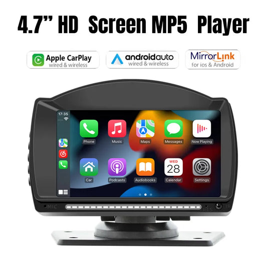 New 4.7-inch HD portable car MP5  Wireless carplay+ Android Auto Driving recorder Car Bluetooth MP5 player B5540 radio