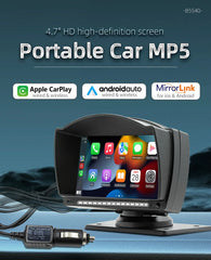 New 4.7-inch HD portable car MP5  Wireless carplay+ Android Auto Driving recorder Car Bluetooth MP5 player B5540 radio