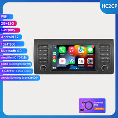 Carputech 1996-2007 BMW X5 E53 5 Series E39 Android 12 Wireless Apple CarPlay & Android Auto Car Radio with 8-core Processor & 7 Inch IPS Touch Screen