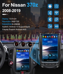 13,8 Zoll Nissan 370Z 2009–2021 Autoradio Stereo Carplay Upgrade Tesla Style Bildschirm Android Auto GPS Navigation Multimedia Player