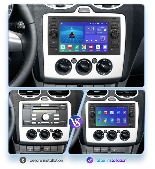 For Ford Focus Kuga MK2 Mondeo S/C Max Fiesta Fusion 7inch Android 12 Carplay Android Auto Car Radio 4G BT CarPlay DSP RDS GPS Navigation