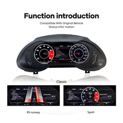 Tableau de bord numérique LCD 12,3 pouces pour Audi A4 S4 RS4 A5 Q5 S5 RS5 2008-2021, panneau de voiture, compteur de vitesse, cockpit virtuel 