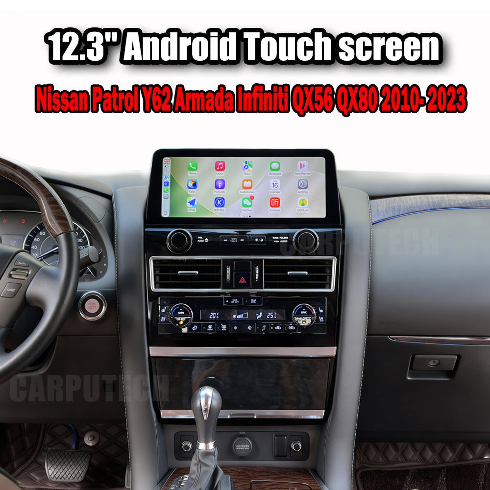 12.3 "Android 14 Nissan Amanda Patrol Y62 Infiniti QX56 QX80 2010-2023 Navigation Screen Car Radio Multimedia Player