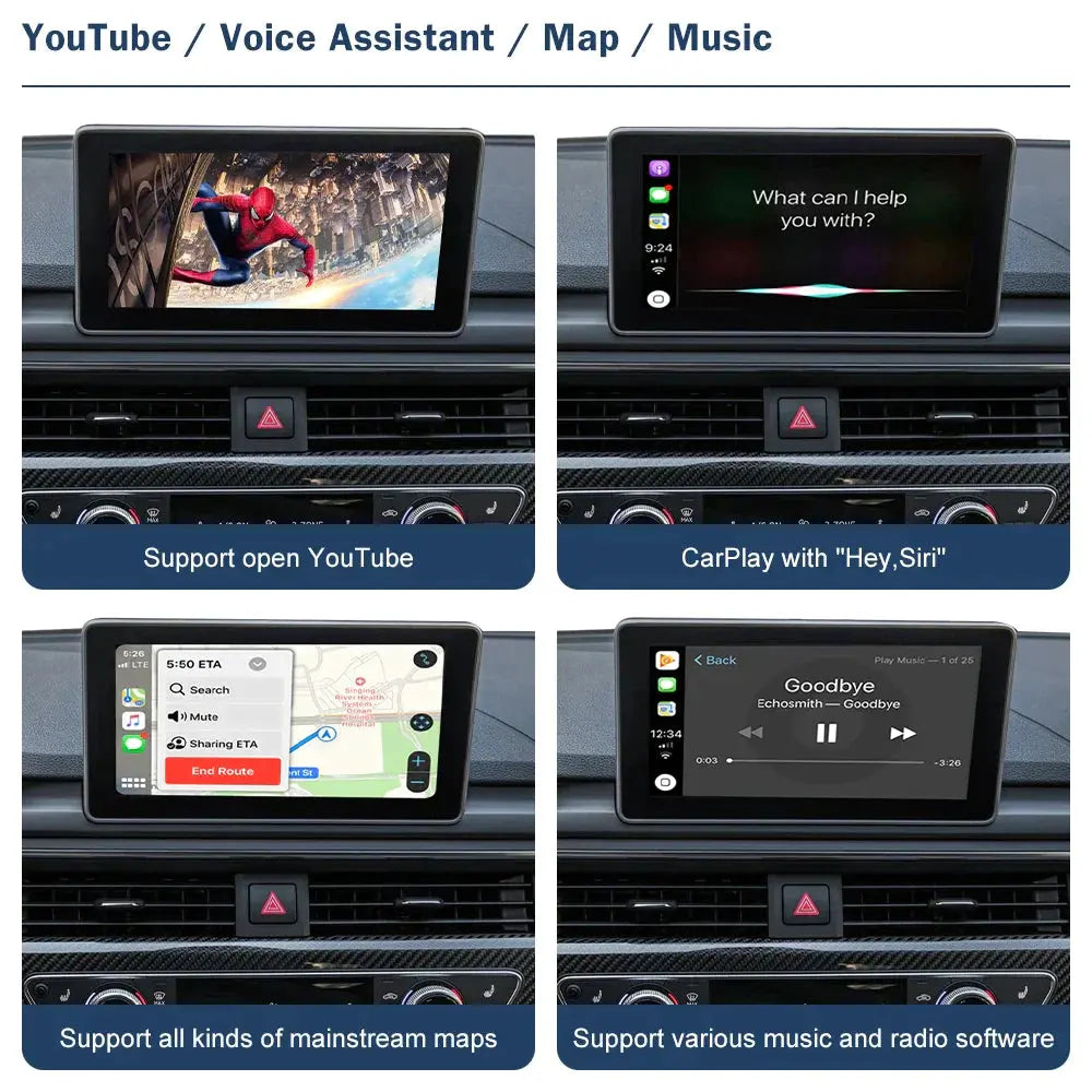 Wireless CarPlay for VW Touran/Touareg/ Turon/Golf 7/Passat/Phaion/ Lindo 2012-2020, with Android Auto Interface AirPlay Mirror Link Car Play Functions Carputech