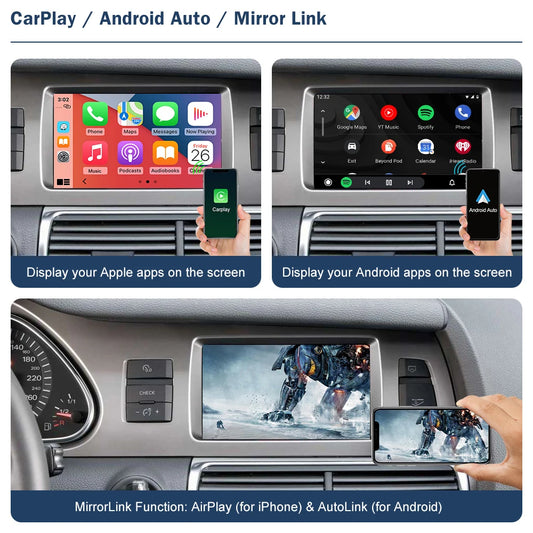 Wireless Android Auto Interface for Audi Q7 2010-2019 Support Mirrorlink Airplay Siri Carplay