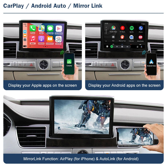Wireless CarPlay Android Auto Interface for Audi A8/S8 2009-2018, with AirPlay Mirror Link Car Play Functions