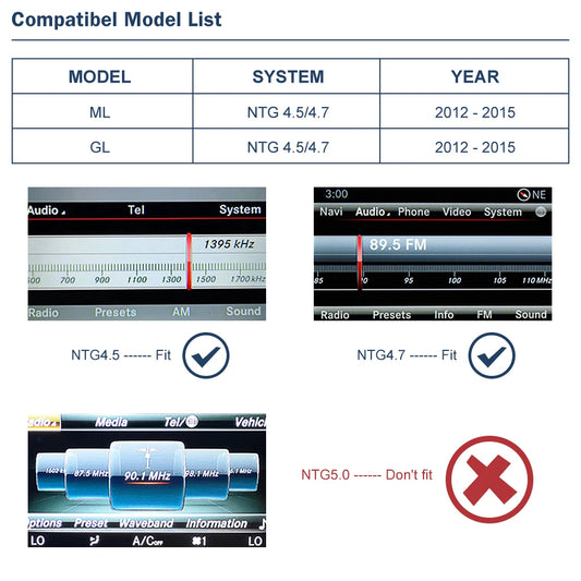 Wireless CarPlay Android Auto for Mercedes Benz ML GL W166 X166 2012-2015, with Mirror Link AirPlay Car Play Functions