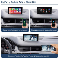 Décodeur CarPlay sans fil Interface Android Auto pour Audi Q7 2016-2019 avec fonctions AirPlay Mirror Link Car Play 