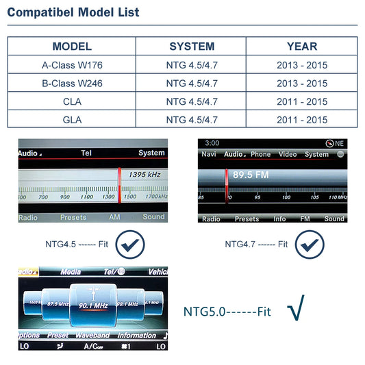 Wireless CarPlay for Mercedes Benz A-Class W176 B-Class W246 CLA GLA NTG4.5/NTG4.7/NTG5.0 2013-2018 with Android Auto