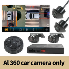 Carputech 360 degree panoramic view HD 1080P AI Intelligent Object Recognition Reminder 3D Bird Eye View Car Camera System