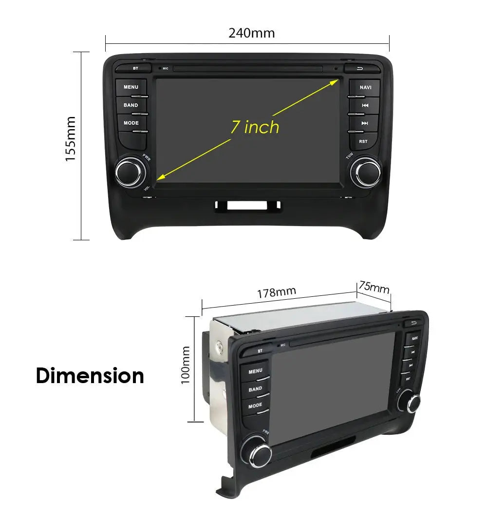 Audi TT 2006-2015 | Apple Carplay & Android Auto | Android 12 8Core 8+128G Car Radio Carputech