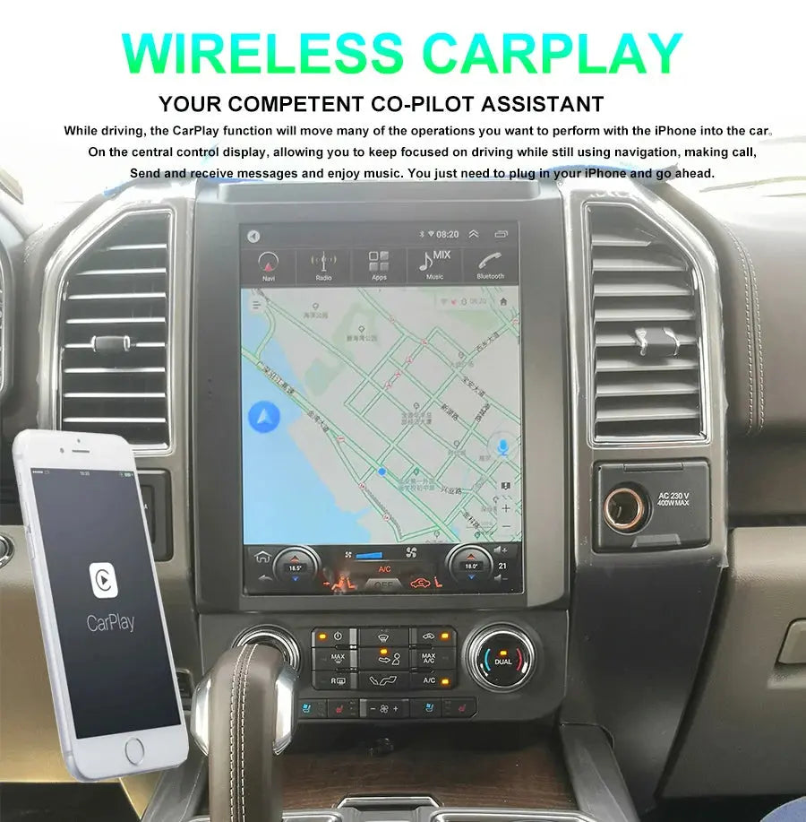 12.1“ Tesla Screen Car Radio For Ford Raptor F150 F250 F350 F450 F650 2015 - 2020 Android GPS Autoradio Multimedia Video Player Carputech
