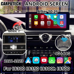 Écran radio d'interface de lecture automatique multimédia de voiture Android 10,25 pouces pour Lexus IS300 IS350 IS300H IS500 IS 300h 2021-2024 