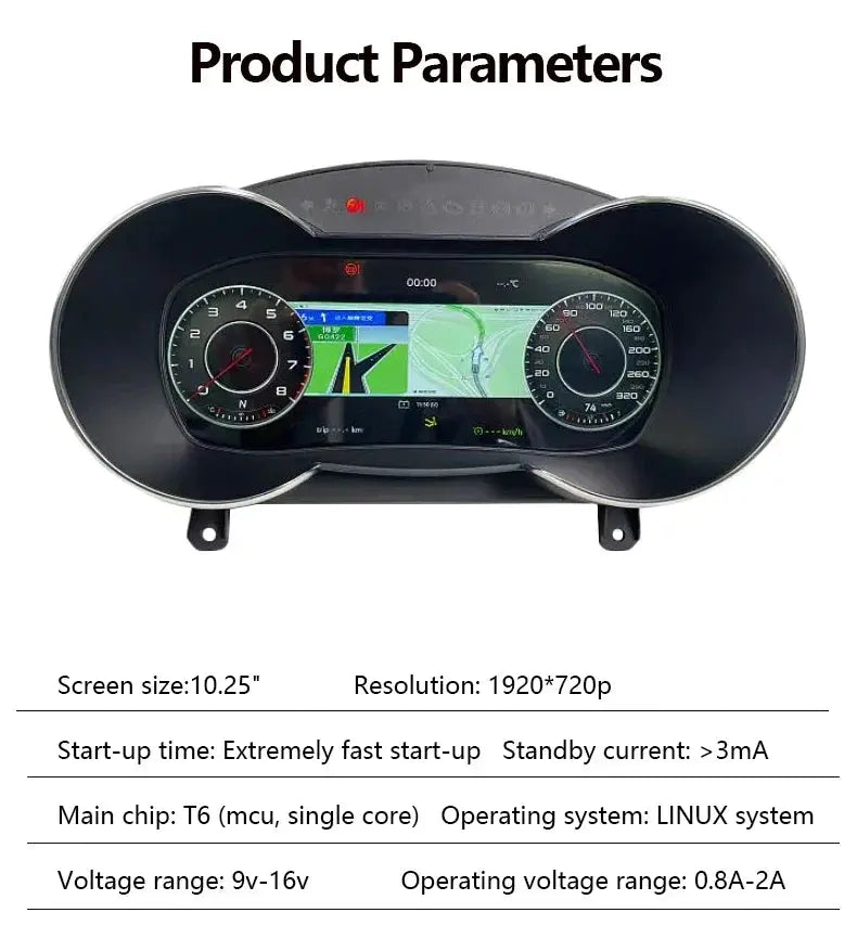 10.25'' LCD Digital Dashboard Cluster For Audi TT 2006-2016 Car Lcd Panel Speedometer Virtual Cockpit Carputech