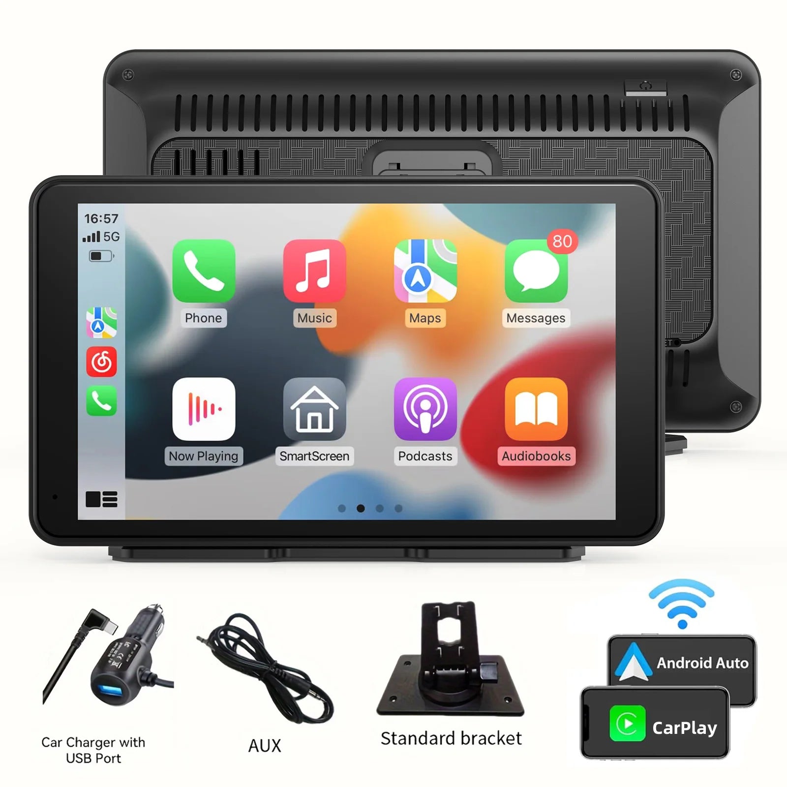 9" Portable Android 11 Screen universal car multimedia for most cars -Wireless CarPlay & Android Auto