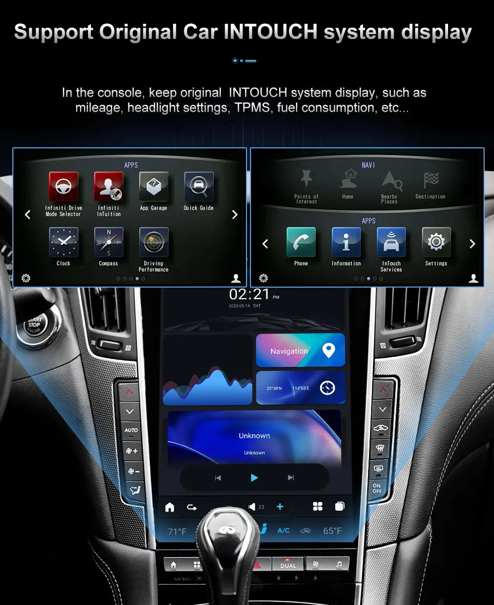 13.6" Qualcomm For Infiniti Q50 Q50S 2014-2019 Car Radio Stereo Carplay Upgrade Tesla Style Screen Android Auto GPS Navigation Multimedia Player Carputech