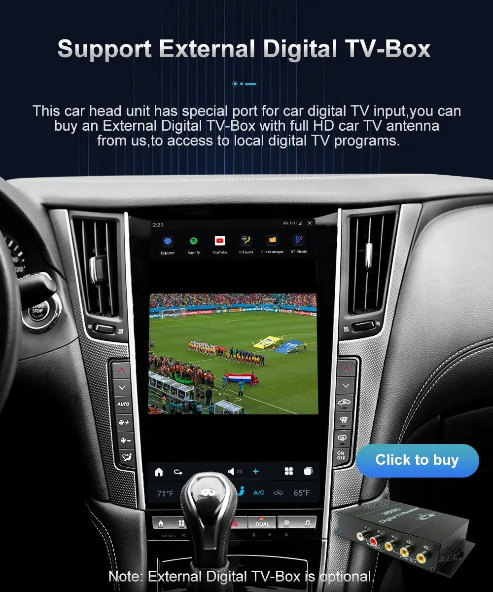 13.6" Qualcomm For Infiniti Q50 Q50S 2014-2019 Car Radio Stereo Carplay Upgrade Tesla Style Screen Android Auto GPS Navigation Multimedia Player Carputech
