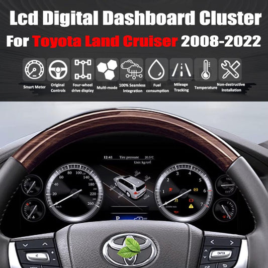 For Toyota Land Cruiser 2008-2022 12.3" LCD Digital Dashboard Cluster Car Panel Speedometer Virtual Cockpit