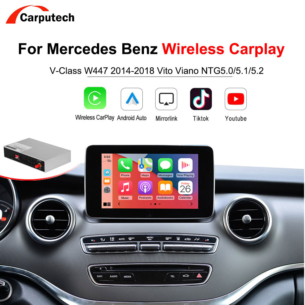 Wireless CarPlay for Mercedes Benz V-Class W447 2014-2018 Vito Viano NTG5.0 with Android Auto Interface Link AirPlay Play