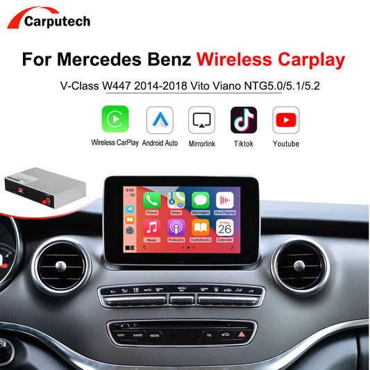 Wireless CarPlay for Mercedes Benz V-Class W447 2014-2018 Vito Viano NTG5.0 with Android Auto Interface Link AirPlay Play