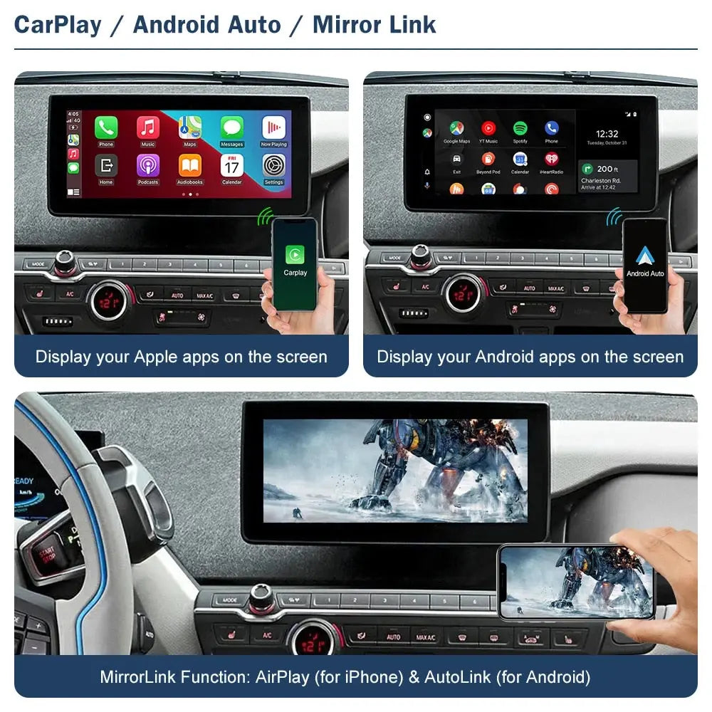 I3 Android Screen Wireless CarPlay Android Auto Module for BMW i3 I01 NBT EVO System 201 ...
