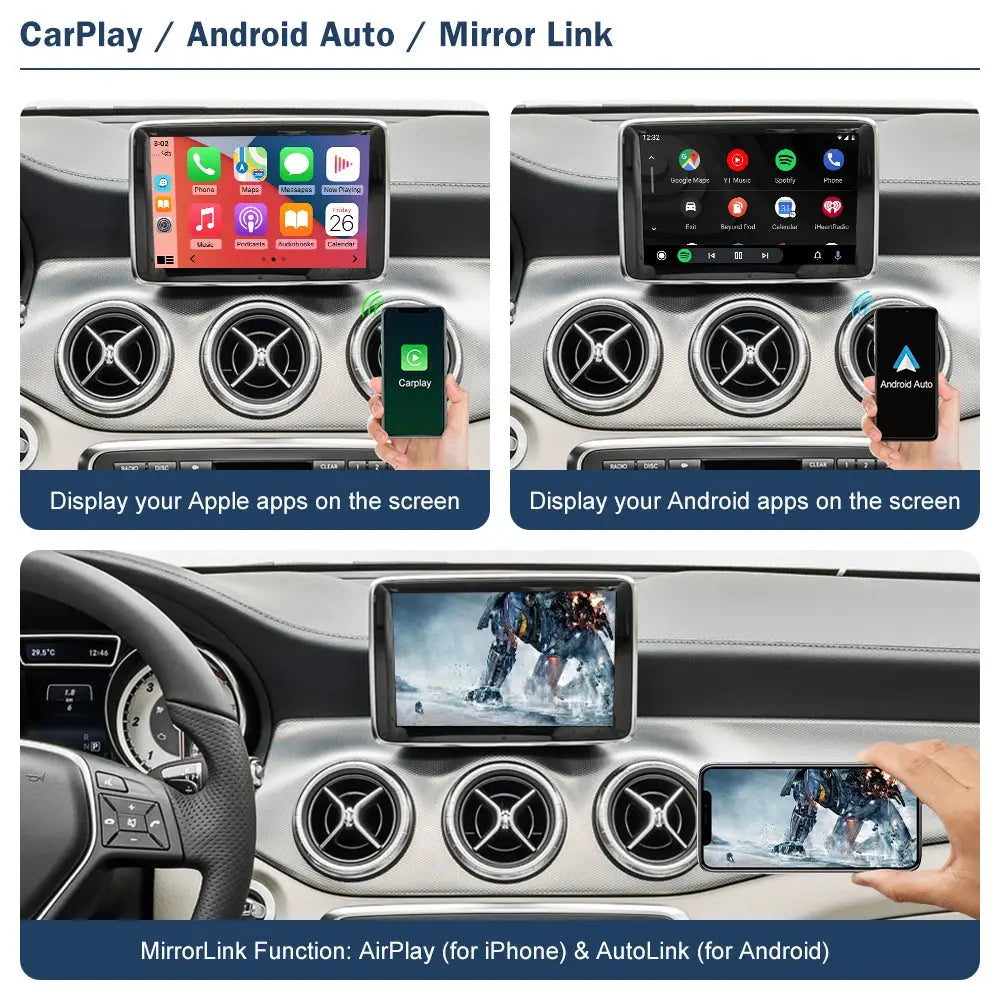 Interface Auto Wireless CarPlay Android Auto Interface for Mercedes Benz A B C E Clas ...