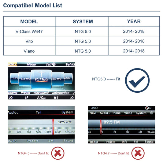 Wireless CarPlay for Mercedes Benz V-Class W447 2014-2018 Vito Viano NTG5.0 with Android Auto Interface Link AirPlay Play