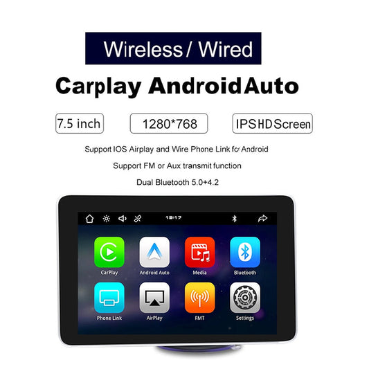 7.5inch Wireless Carplay Android Auto Tablet Portable Multimedia Player Car Radio MP5 Netflix Account Airplay FM Touch Screen  For Cars rs Motocycle